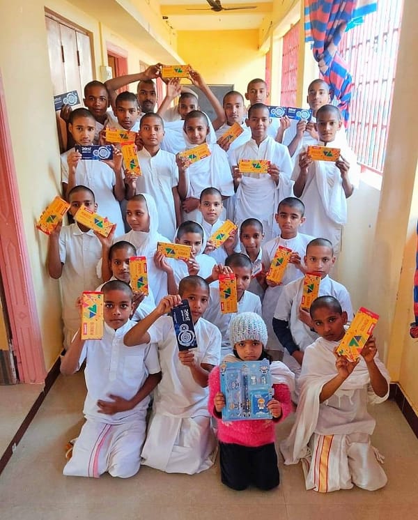 Brahmacharis with their new books