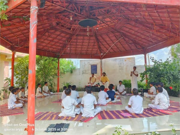 Class in the open pavilion