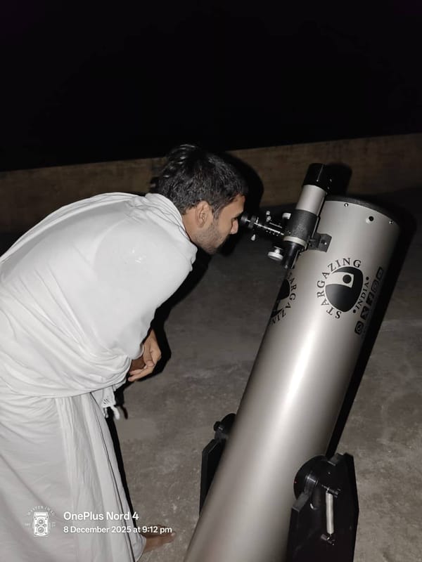 Stargazing through a telescope